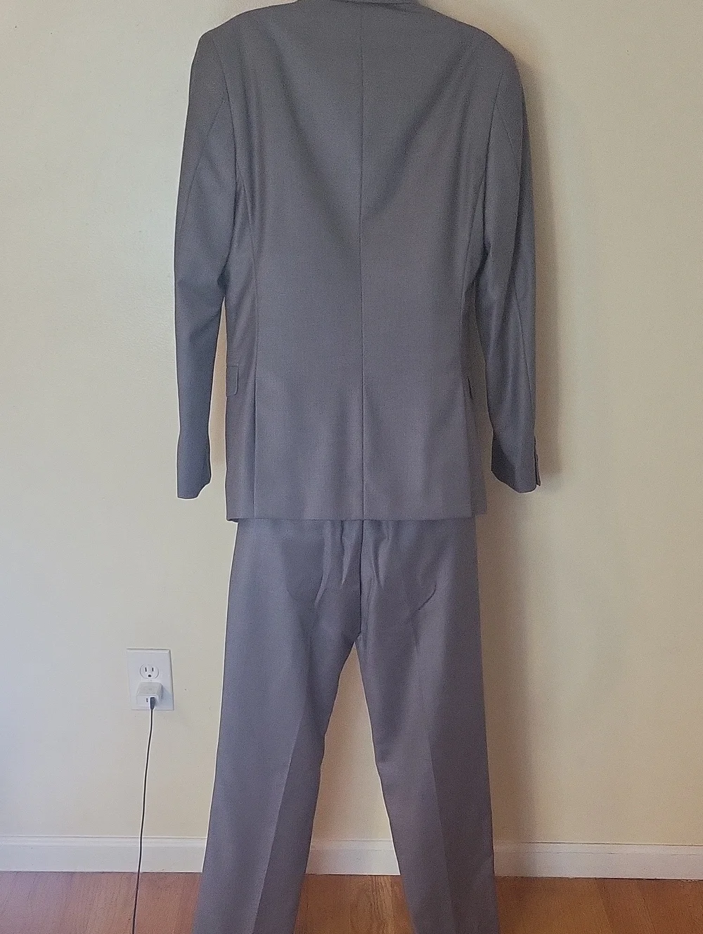 Boys Gray Two-Piece Suit Blazer & Pants With Tie
